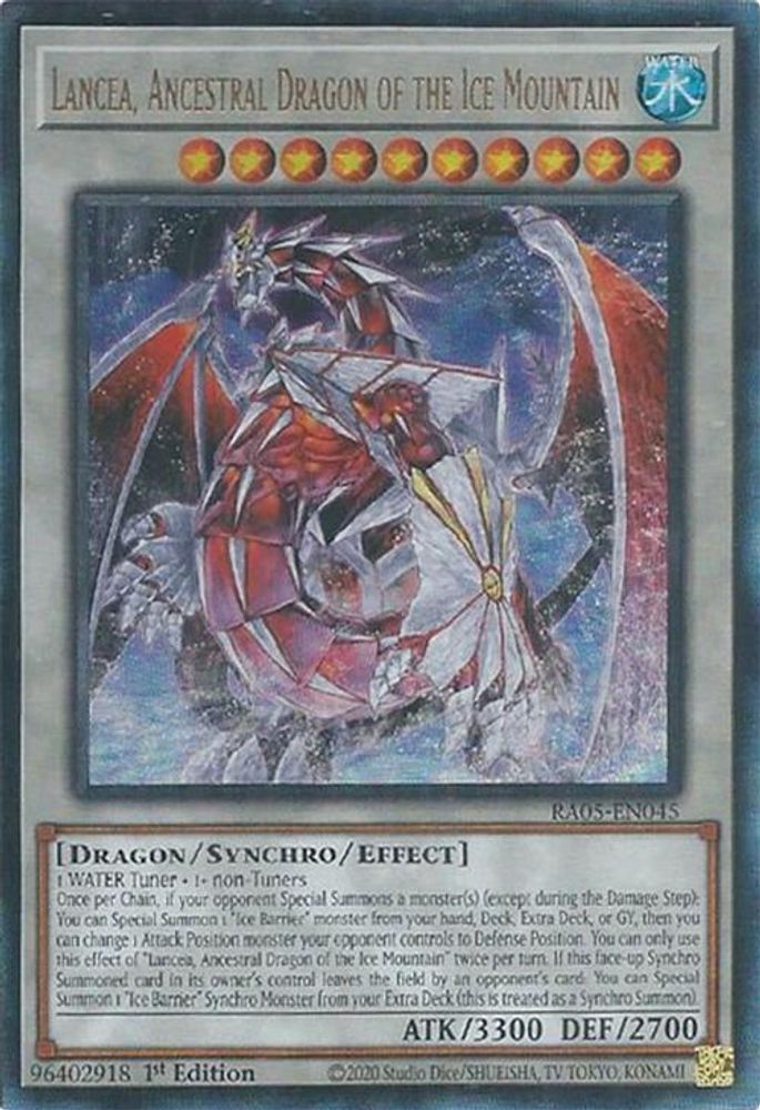 Lancea, Ancestral Dragon of the Ice Mountain (Ultimate Rare) (RA05-EN045) - Ultimate Rare