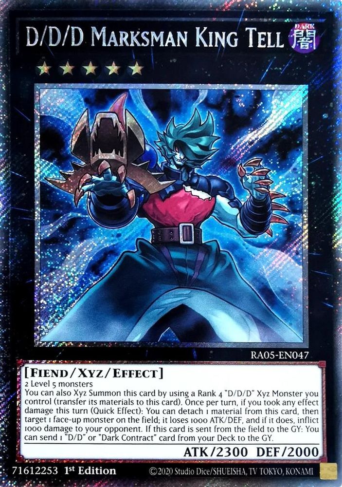 D/D/D Marksman King Tell (Platinum Secret Rare) (RA05-EN047) - Platinum Secret Rare