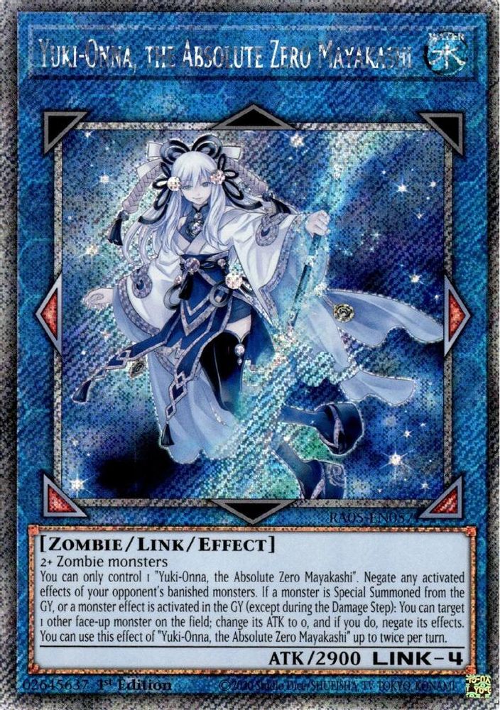 Yuki-Onna, the Absolute Zero Mayakashi (Platinum Secret Rare) (RA05-EN057) - Platinum Secret Rare
