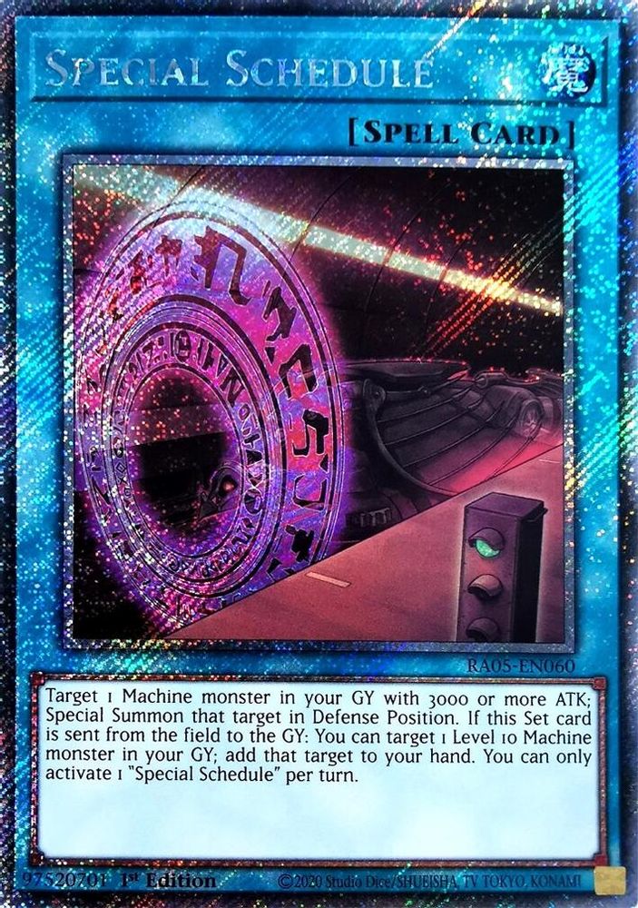 Special Schedule (Platinum Secret Rare) (RA05-EN060) - Platinum Secret Rare