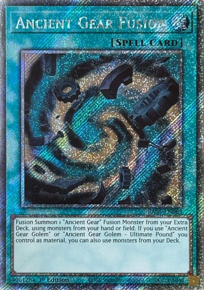Ancient Gear Fusion (Platinum Secret Rare) (RA05-EN063) - Platinum Secret Rare