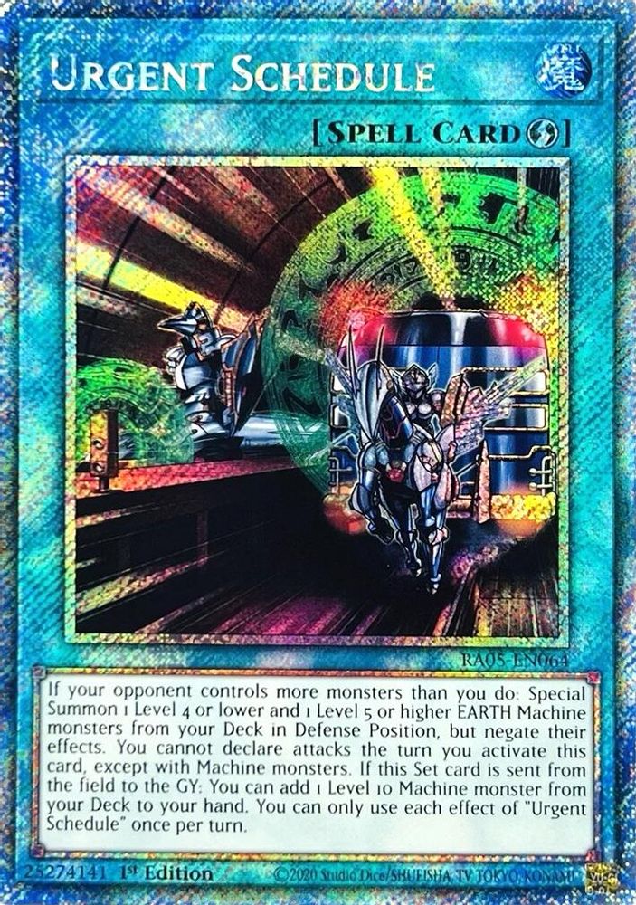 Urgent Schedule (Platinum Secret Rare) (RA05-EN064) - Platinum Secret Rare