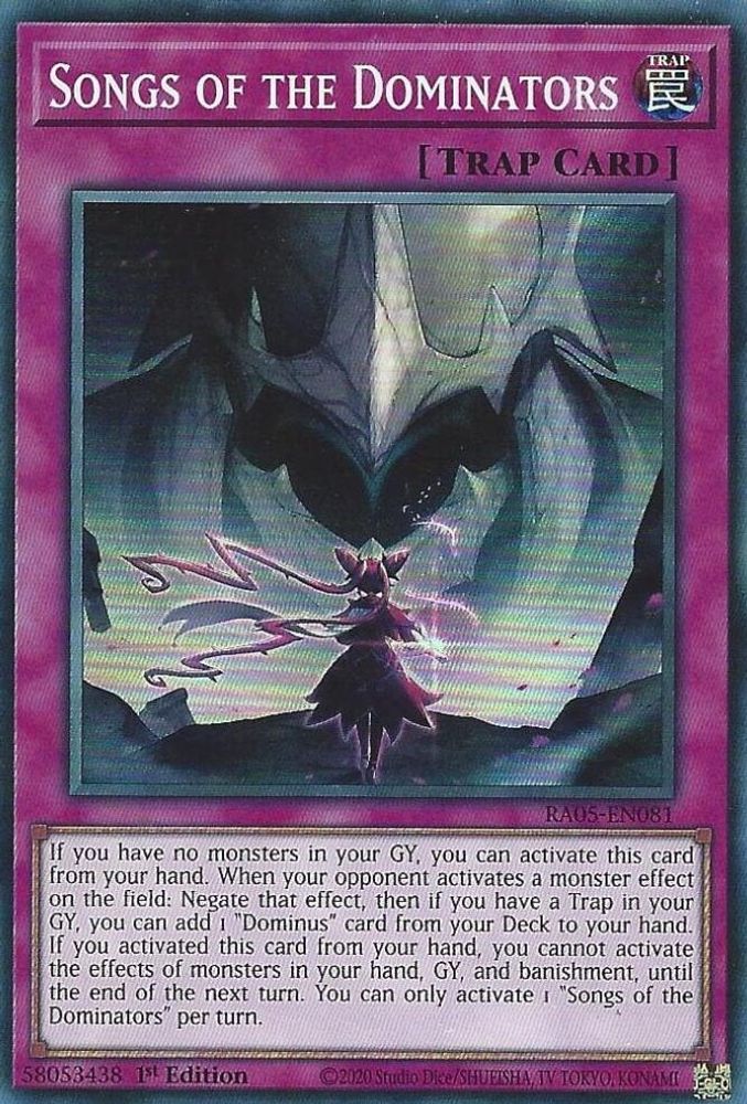 Songs of the Dominators (RA05-EN081) - Super Rare