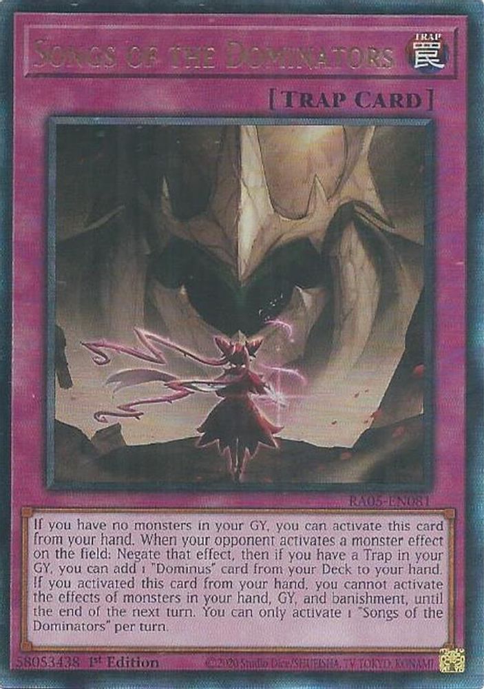 Songs of the Dominators (Ultimate Rare) (RA05-EN081) - Ultimate Rare