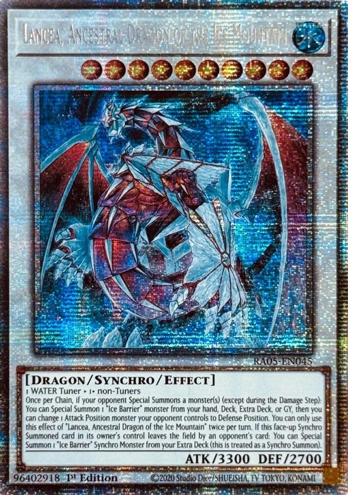 Lancea, Ancestral Dragon of the Ice Mountain (Starlight Rare) (RA05-EN045) - Starlight Rare