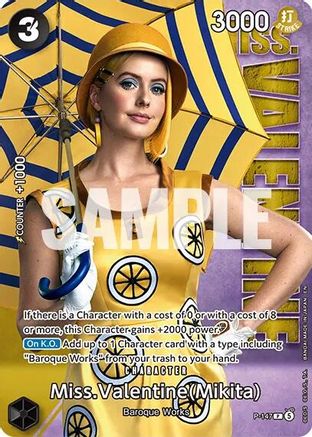 Miss.Valentine (Mikita) - P-147 (Premium Card Collection -Live Action Edition Vol.2 Baroque Works-) (P-147) - Promo
