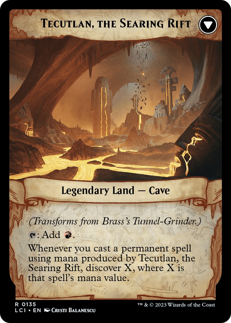 Brass's Tunnel-Grinder // Tecutlan, la Faille brûlante [Cartes d'avant-première des Cavernes perdues d'Ixalan] 