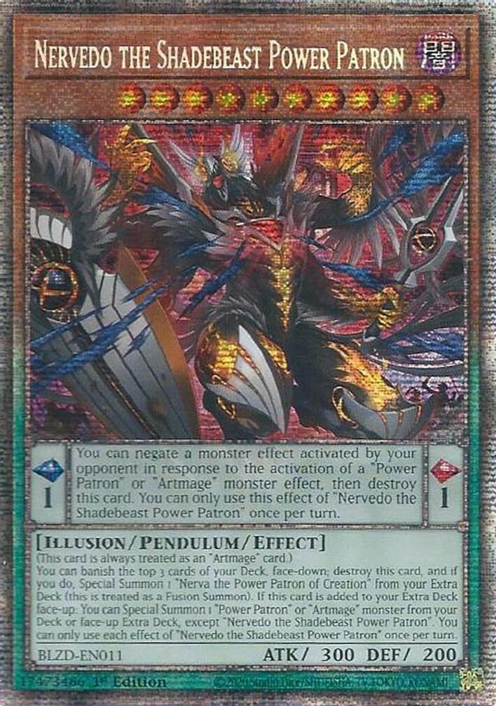 Nervedo the Shadebeast Power Patron (Starlight Rare) (BLZD-EN011) - Starlight Rare