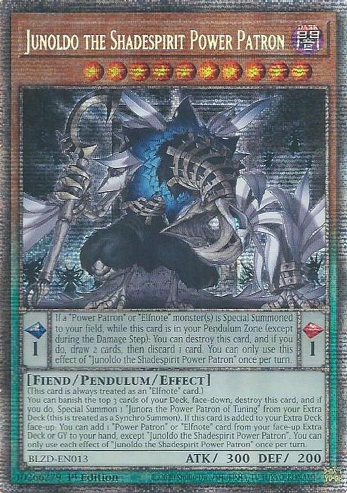 Junoldo the Shadespirit Power Patron (Starlight Rare) (BLZD-EN013) - Starlight Rare