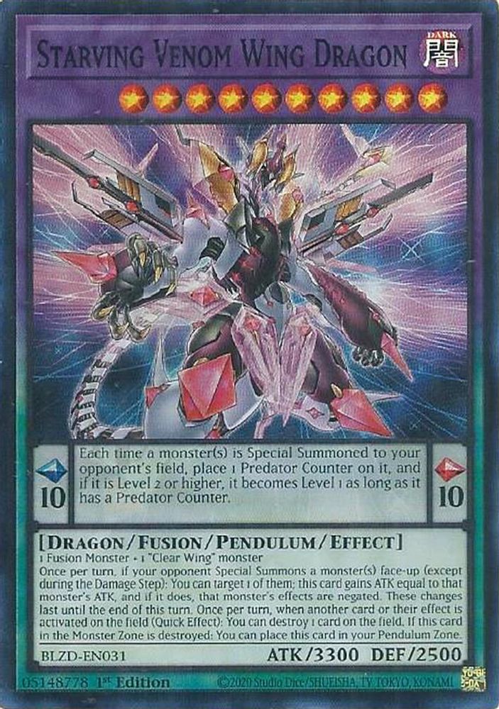 Starving Venom Wing Dragon (BLZD-EN031) - Super Rare