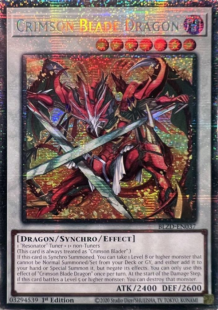 Crimson Blade Dragon (Starlight Rare) (BLZD-EN037) - Starlight Rare