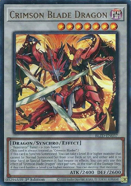 Crimson Blade Dragon (BLZD-EN037) - Ultra Rare