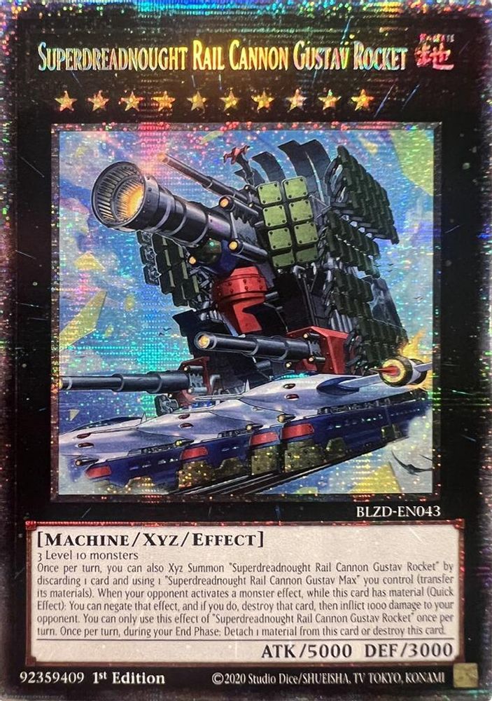 Superdreadnought Rail Cannon Gustav Rocket (Starlight Rare) (BLZD-EN043) - Starlight Rare