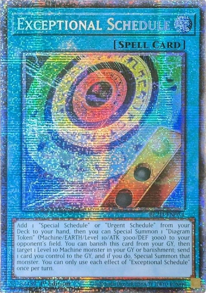 Exceptional Schedule (Starlight Rare) (BLZD-EN054) - Starlight Rare