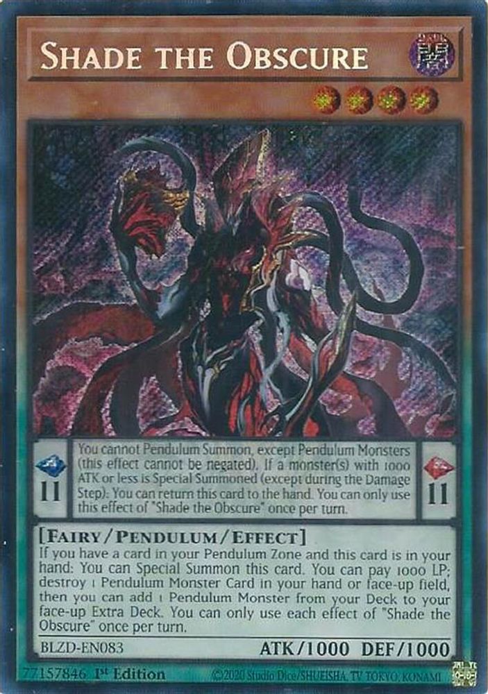 Shade the Obscure (BLZD-EN083) - Secret Rare