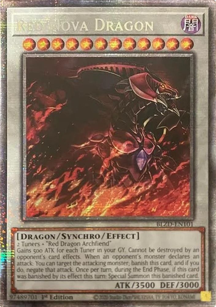 Red Nova Dragon (Starlight Rare) (BLZD-EN101) - Starlight Rare