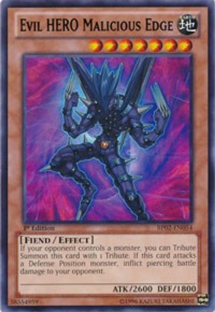 Evil HERO Malicious Edge (BP02-EN054) - Rare
