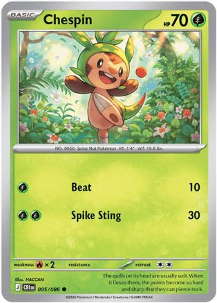 Chespin 005/086  - Reverse Holofoil - Common