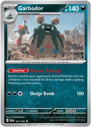 Garbodor 057  - Reverse Holofoil - Uncommon