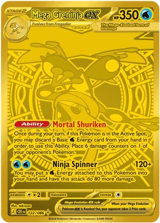 Mega Greninja ex 122/086  - Holofoil - Mega Hyper Rare