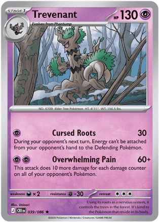 Trevenant 039  - Reverse Holofoil - Rare
