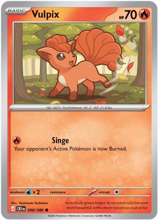 Vulpix 008  - Reverse Holofoil - Common