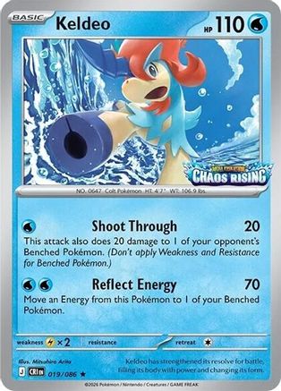 Keldeo (Chaos Rising Stamped) 019/086  - Holofoil - Rare