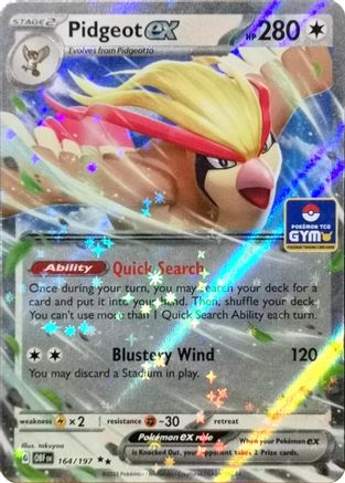 Pidgeot ex 164/197  - Holofoil - Double Rare