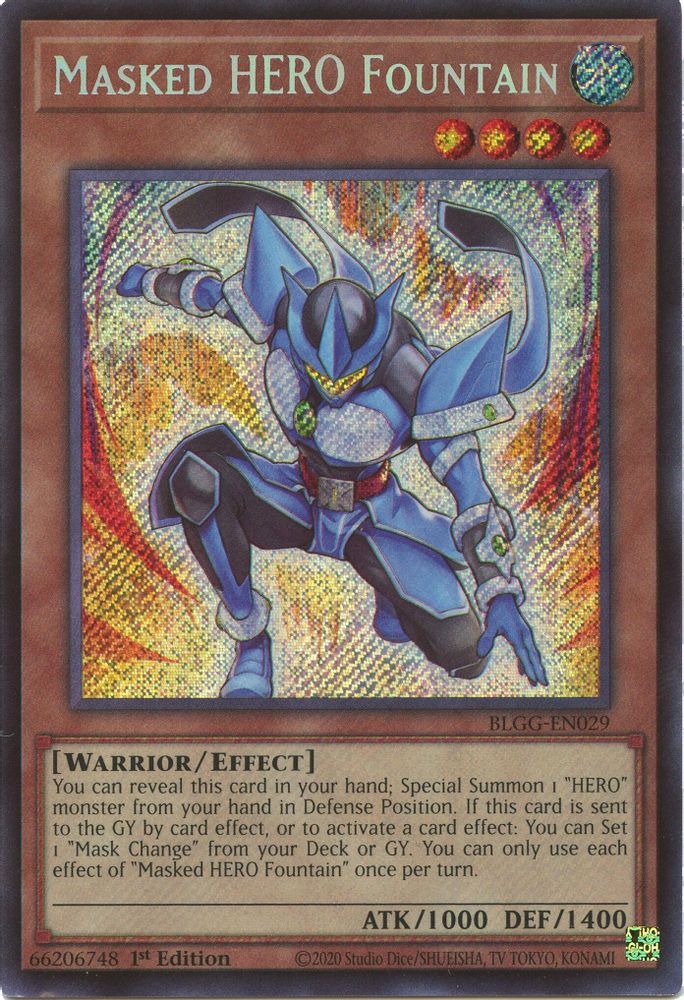 Masked HERO Fountain (BLGG-EN029) - Secret Rare
