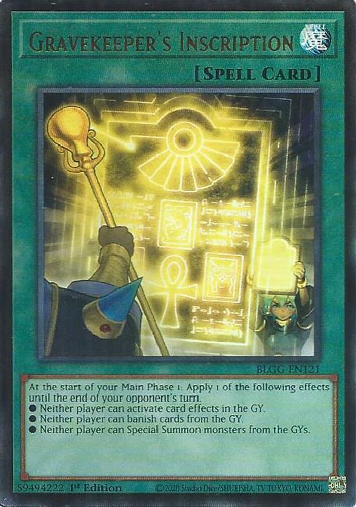 Gravekeeper's Inscription (BLGG-EN121) - Ultra Rare