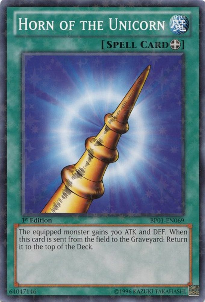 Horn of the Unicorn (Starfoil) (BP01-EN069) - Starfoil Rare