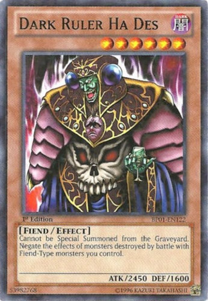 Dark Ruler Ha Des (Starfoil) (BP01-EN122) - Starfoil Rare