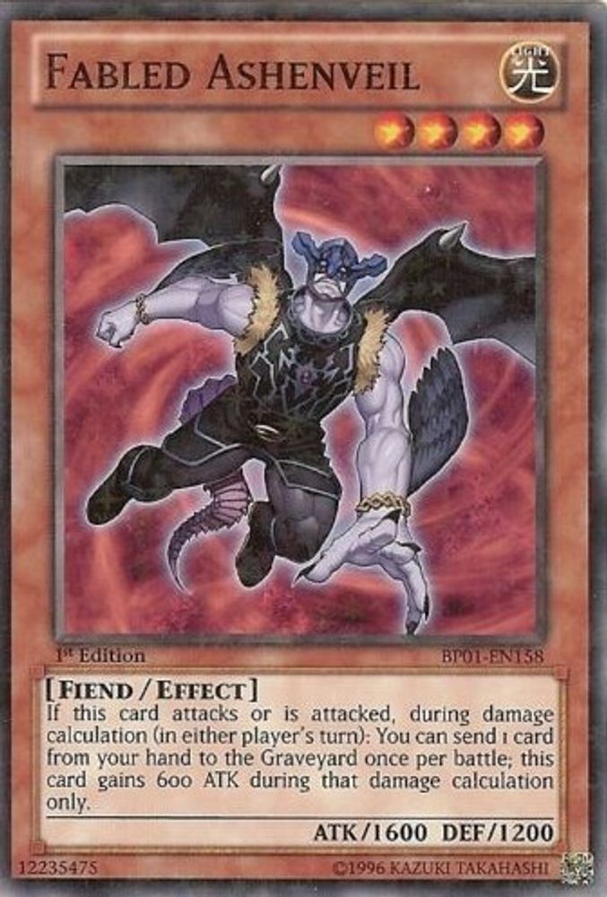 Fabled Ashenveil (Starfoil) (BP01-EN158) - Starfoil Rare