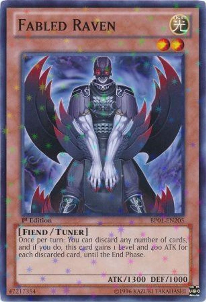 Fabled Raven (Starfoil) (BP01-EN205) - Starfoil Rare