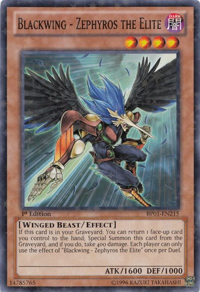 Blackwing - Zephyros the Elite (Starfoil) (BP01-EN215) - Starfoil Rare