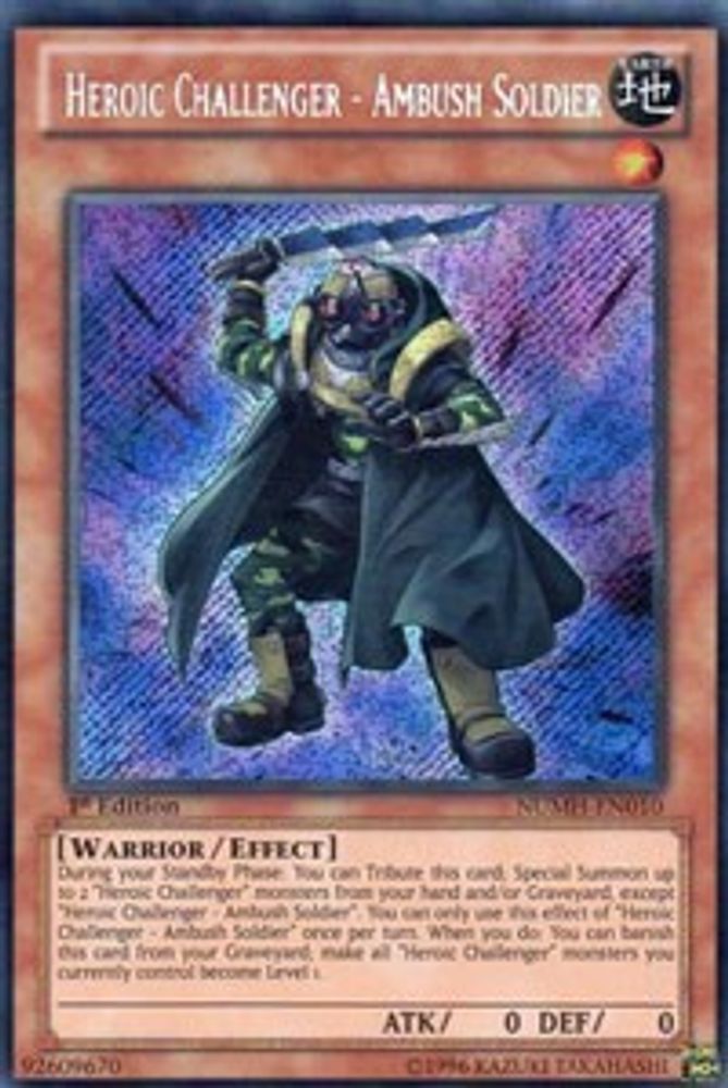 Heroic Challenger - Ambush Soldier (NUMH-EN010) - Secret Rare
