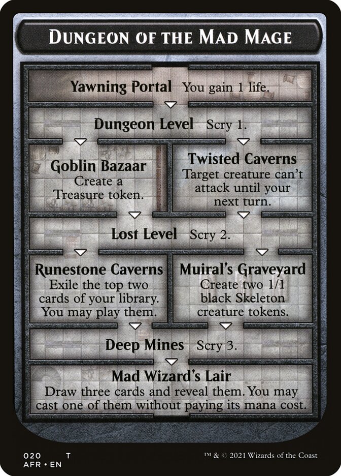 Donjon du Mage Fou // Jeton double face Tomb of Annihilation [Donjons &amp; Dragons : Aventures dans les jetons des royaumes oubliés] 