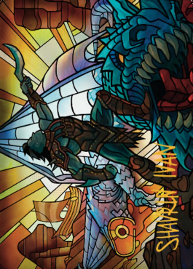 Carte d'art Astor, porteur de lames (signature estampillée or) [Dominaria United Art Series] 