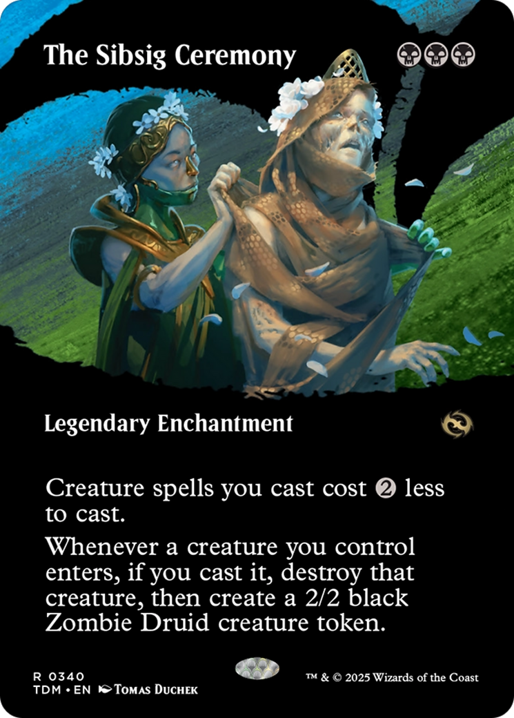 The Sibsig Ceremony (Borderless) (TDM-340) - Tarkir: Dragonstorm: (Showcase, enchantment) (Borderless)