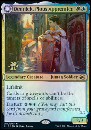 Dennick, Pious Apprentice (PRE-217) - Innistrad: Midnight Hunt Promos: (Double Faced Transform) Foil