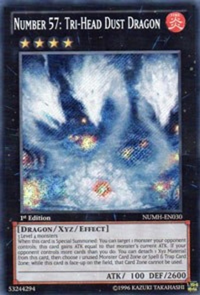 Number 57: Tri-Head Dust Dragon (NUMH-EN030) - Secret Rare