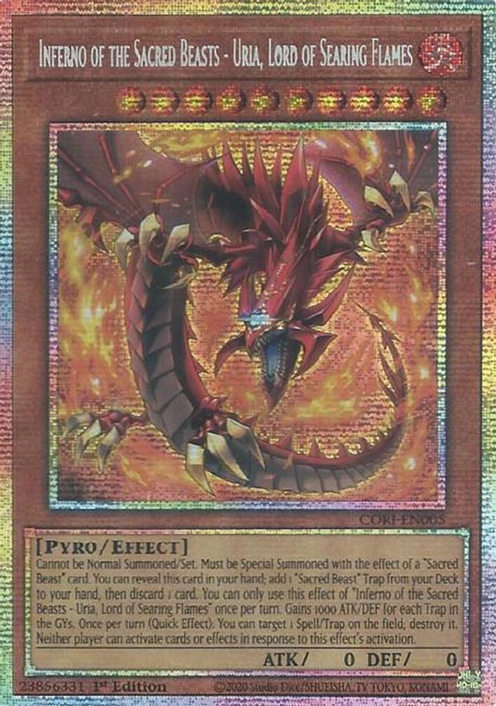 Inferno of the Sacred Beasts - Uria, Lord of Searing Flames (Starlight Rare) (CORI-EN005) - Starlight Rare