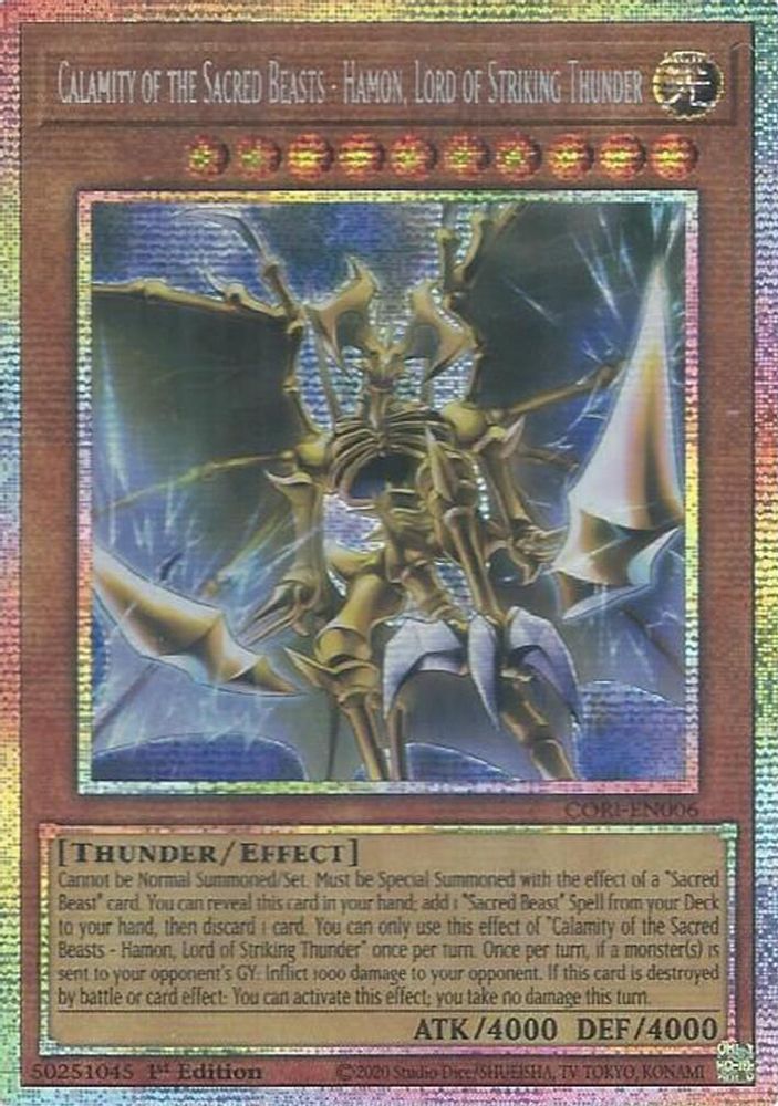 Calamity of the Sacred Beasts - Hamon, Lord of Striking Thunder (Starlight Rare) (CORI-EN006) - Starlight Rare