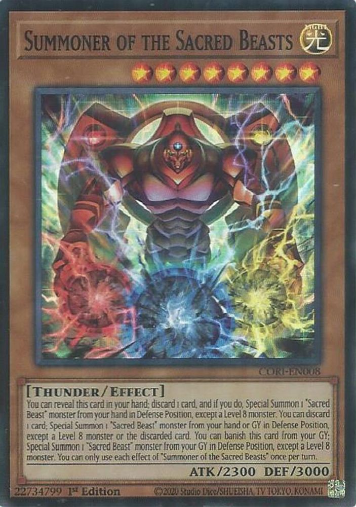 Summoner of the Sacred Beasts (CORI-EN008) - Super Rare