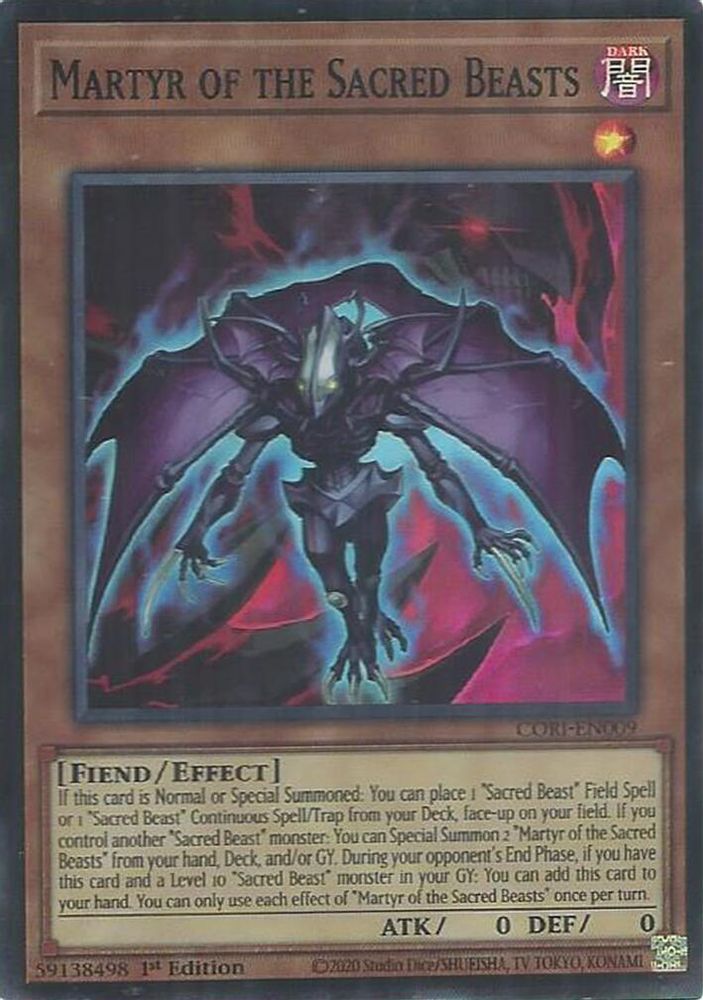 Martyr of the Sacred Beasts (CORI-EN009) - Super Rare