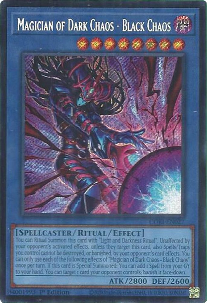 Magician of Dark Chaos - Black Chaos (Secret Rare) (CORI-EN027) - Secret Rare