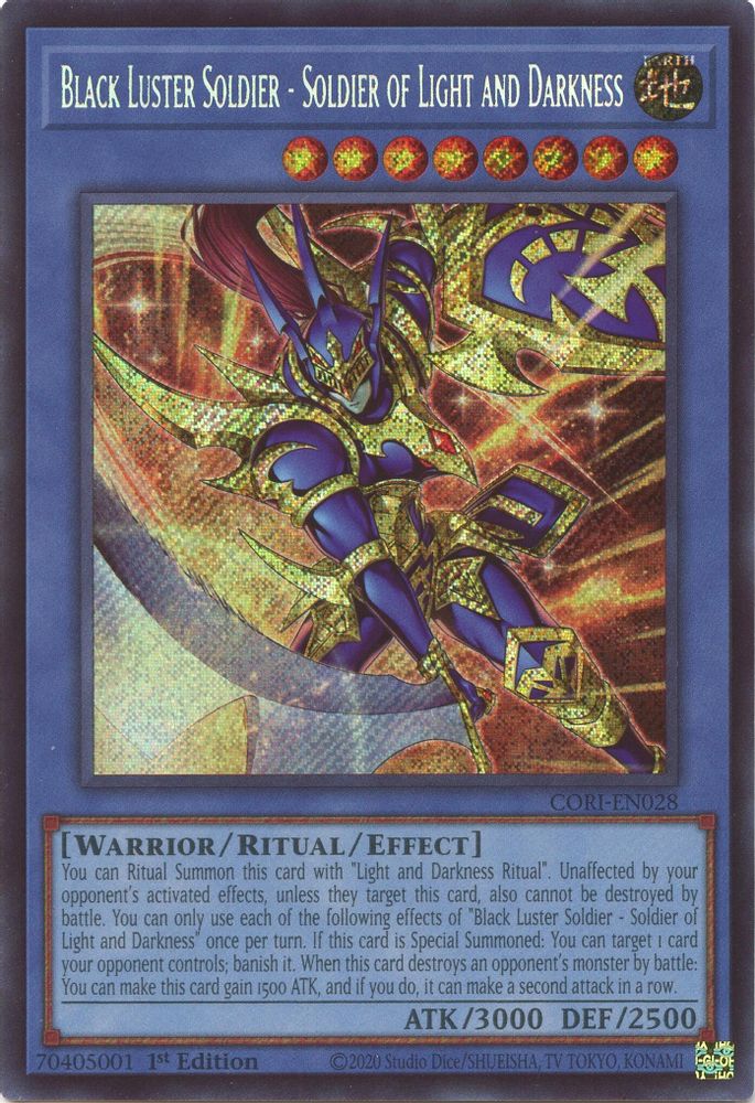 Black Luster Soldier - Soldier of Light and Darkness (Secret Rare) (CORI-EN028) - Secret Rare