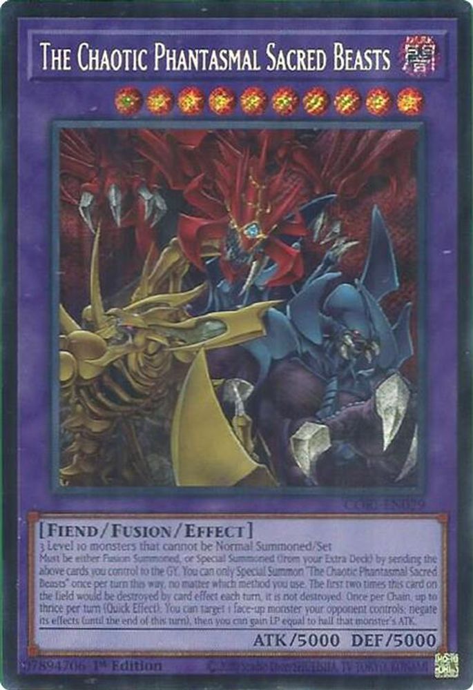 The Chaotic Phantasmal Sacred Beasts (Secret Rare) (CORI-EN029) - Secret Rare
