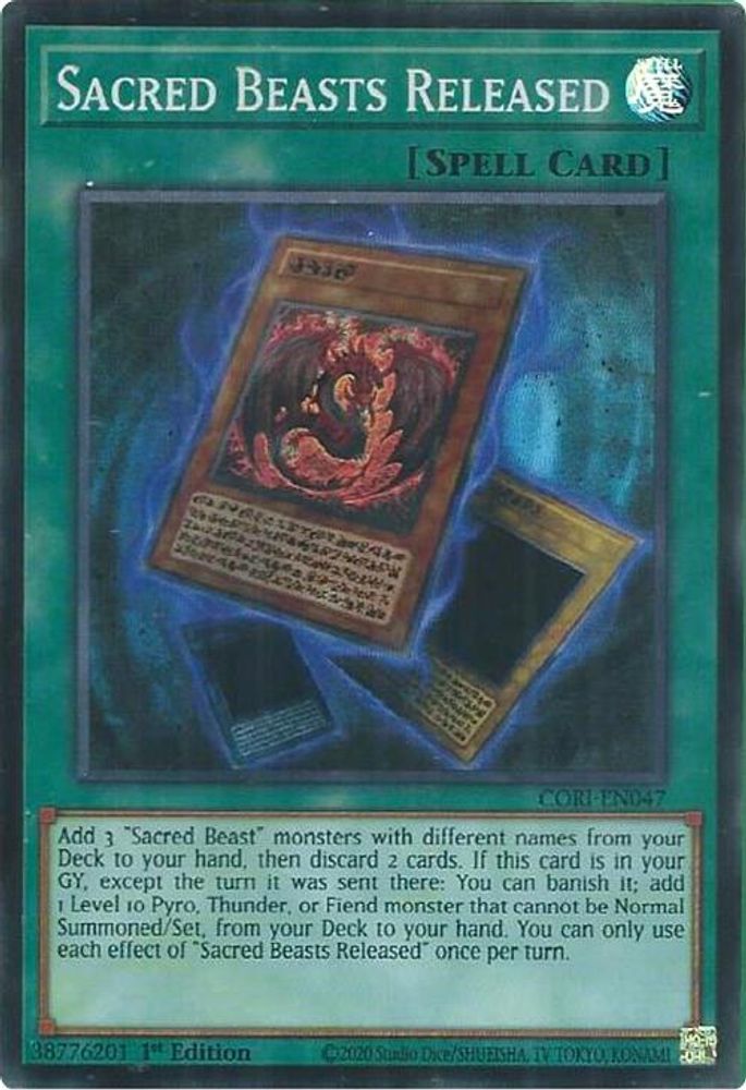 Sacred Beasts Released (CORI-EN047) - Super Rare