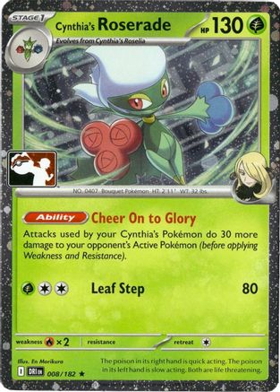Cynthia's Roserade (Cosmos Holo) 008/182  - Holofoil - Rare